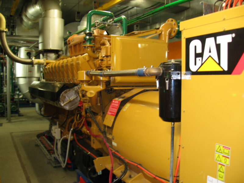 view of CAT generator in an indoor generator room